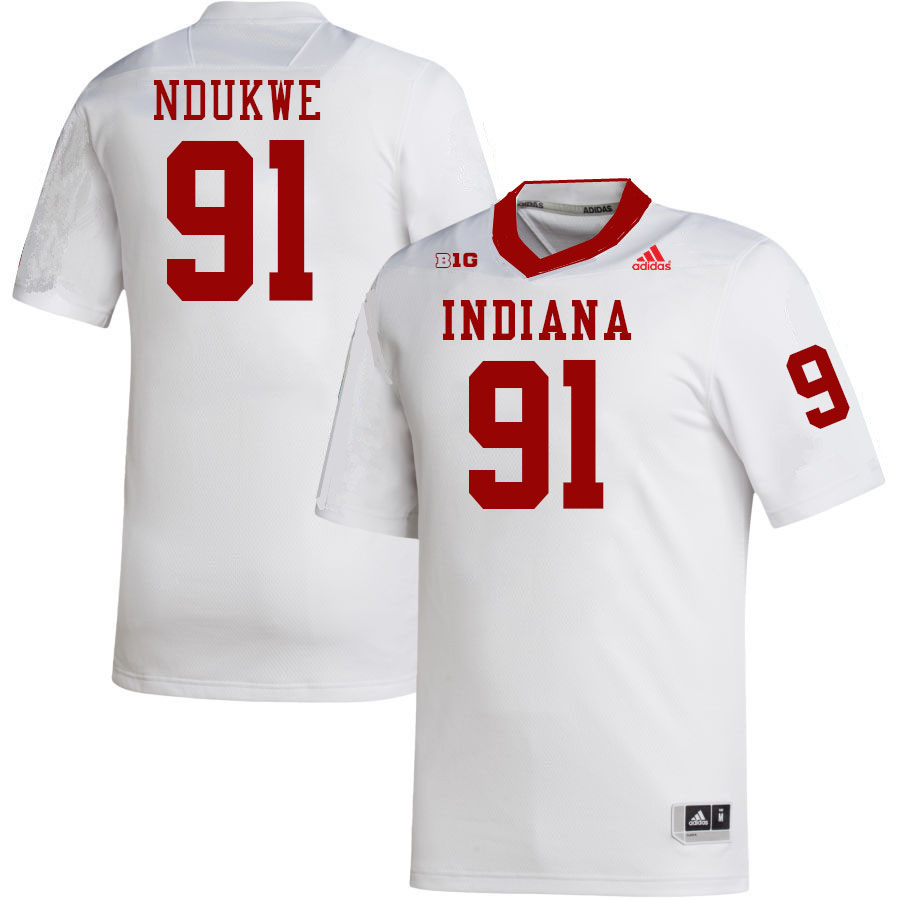 Men #91 Daniel Ndukwe Indiana Hoosiers College Football Jerseys Stitched-White